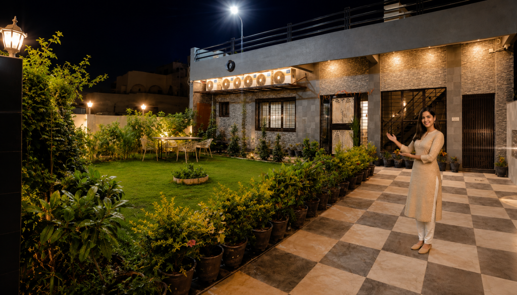 The garden at Shubh Ashray