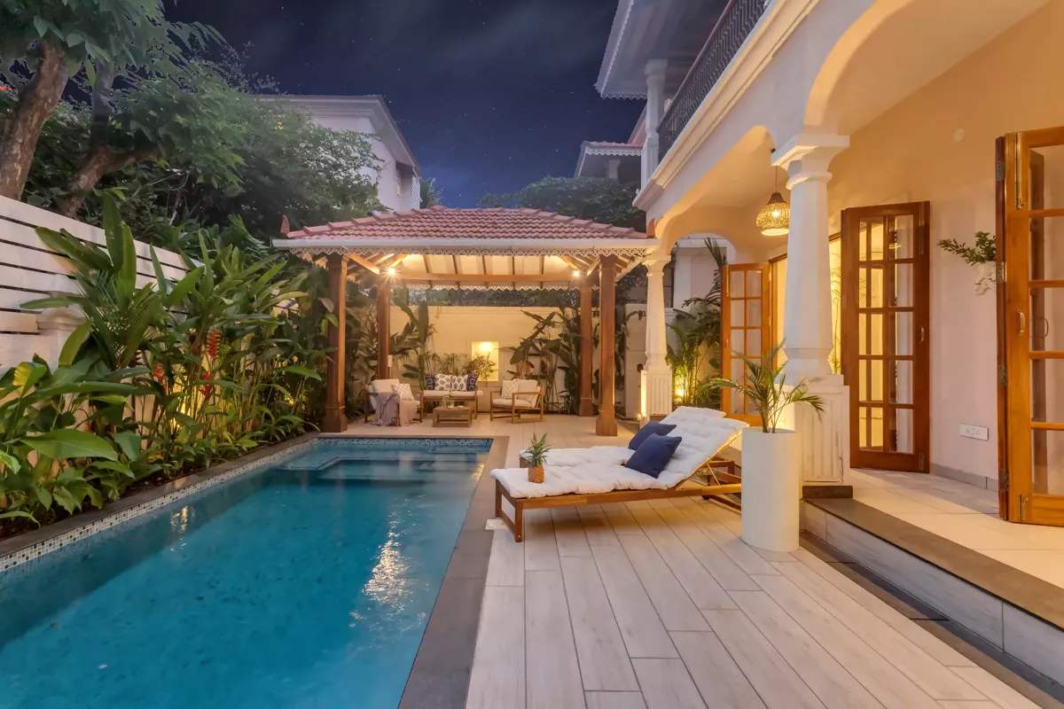 PinkSky | 4-BHK Villa in Goa | Pvt. Pool, Bar & Gazebo | ELV - Photo 1