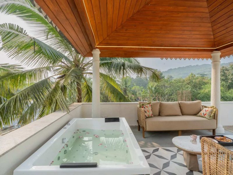 YashGeet Villa ELV | Exquisite 4-BHK Villa in Goa With Pvt Pool, Terrace, Garden & Jacuzzi | Free E-Bike