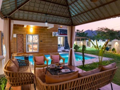 Casa llios | Country-Style 3-BHK Villa in Udaipur with Pvt. pool, Gazebo & Landscaped Garden