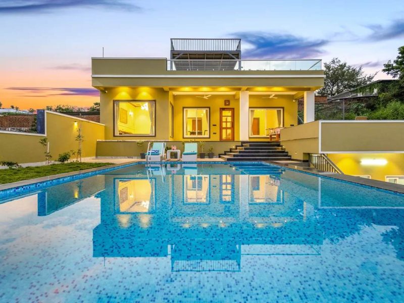 Lakemount | 2-BHK Villa in Udaipur Getaway, Pvt. Pool, Open-Air Gazebo & Terrace
