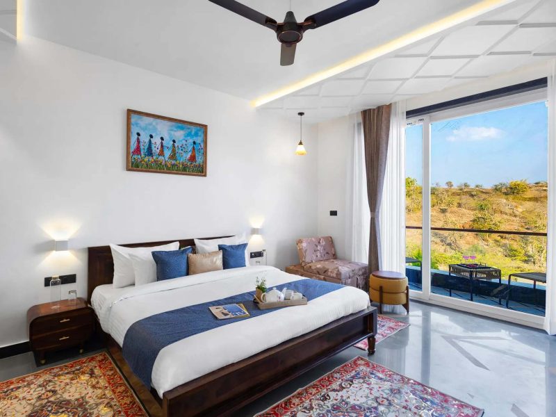 Godan Terra Estate | 10-BHK Riverside Retreat Villa in Udaipur with Pool, Garden |Mountain Views