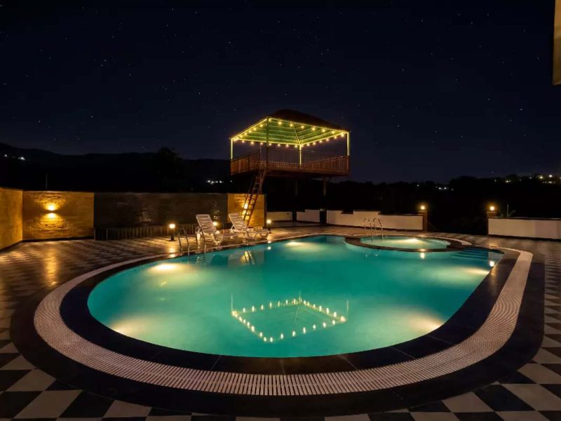 Godan Terra Estate | 10-BHK Riverside Retreat Villa in Udaipur with Pool, Garden |Mountain Views